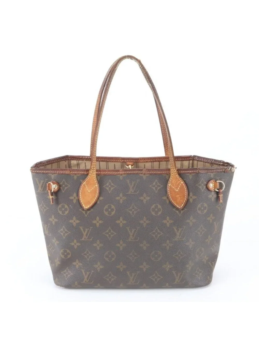 Louis Vuitton Monogram Neverfull PM Leather Tote Bag Shoulder